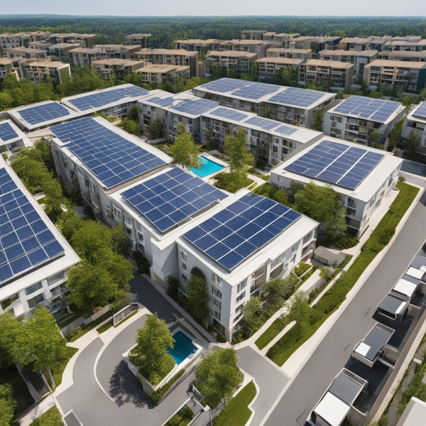 Apartment buildings with solar panels