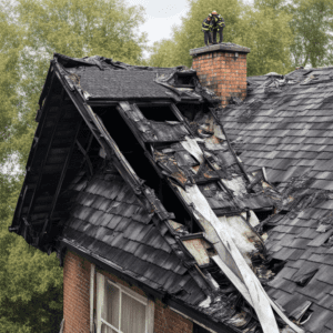 Roof fire damage