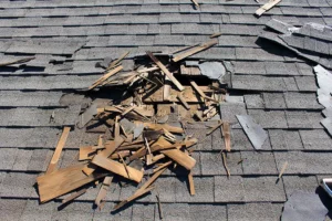 Extreme roof storm damage